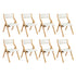 Levede 8x Dining Chairs Foldable PU Beige-2006732728141221888