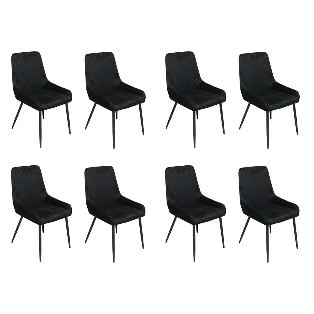 Dining Chairs x 8 Padded Seat Soft Velvet-2006732734201991168