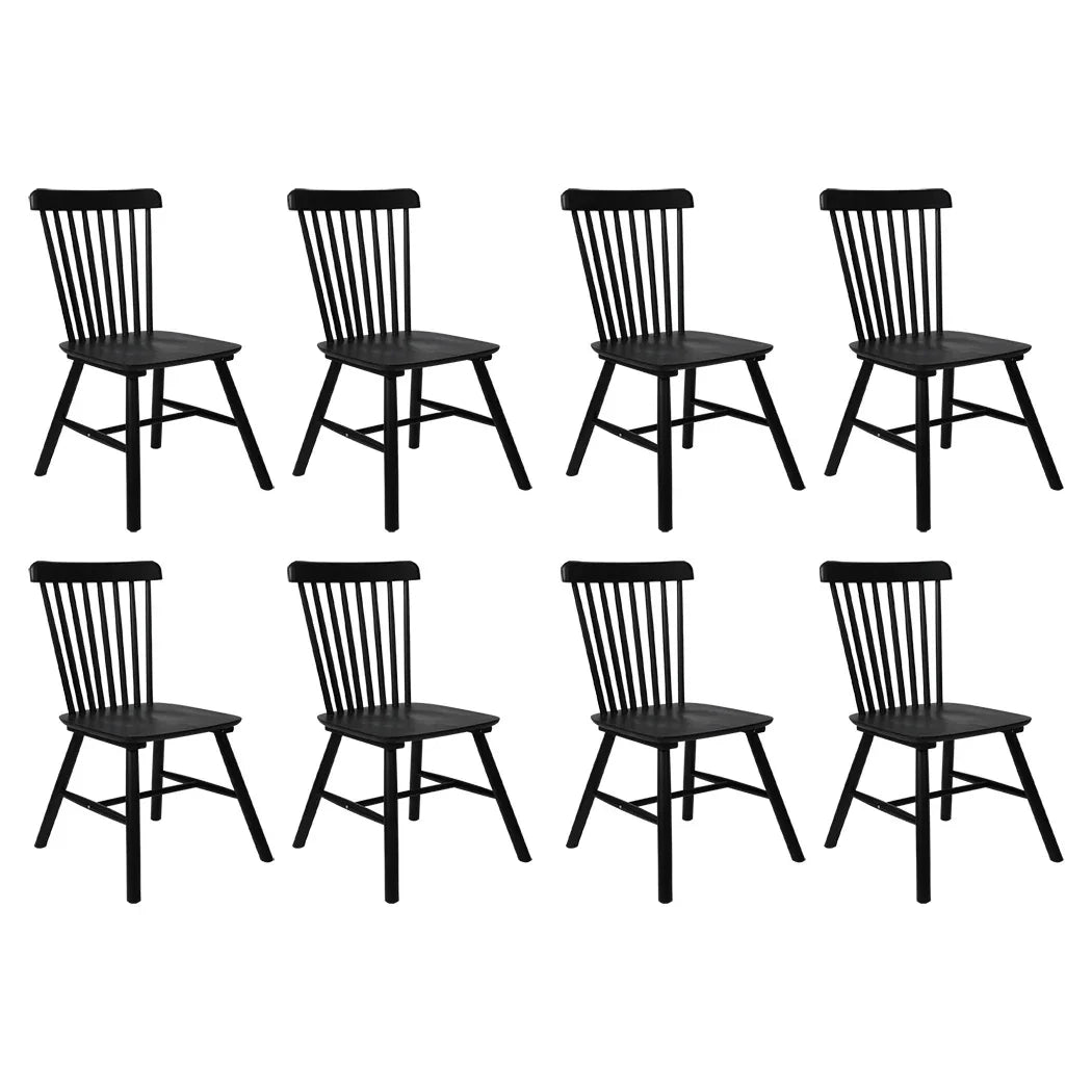 Levede 8x Dining Chairs Kitchen Winsor Black-2006732719484178432
