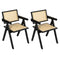 Levede 2x Black Wicker Armchair Dining Chair-2029387210331131904