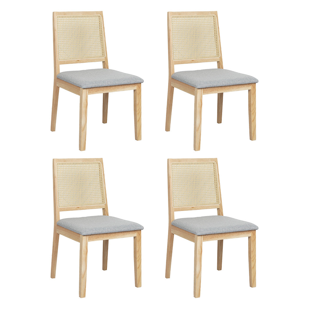 Levede 4X Cane Dining Chair Rattan Armless Seat-2006732734558507008
