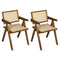 Levede 2x Walnut Wicker Armchair Dining Chair-2018816870890737664
