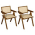 Levede 2x Walnut Wicker Armchair Dining Chair-2018816870890737664
