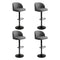Levede 4x Bar Stool Swivel Gas Lift PU Leather Grey-2006732718938918912