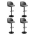 Levede 4x Bar Stool Swivel Gas Lift PU Leather Grey-2006732718938918912