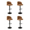 Levede 4x Bar Stool Swivel Gas Lift PU Leather Brown-2018816907184050176