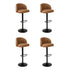 Levede 4x Bar Stool Swivel Gas Lift PU Leather Brown-2018816907184050176