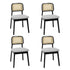 Levede Dining Chair Wood Rattan Armless Black x4-2006732736164925440