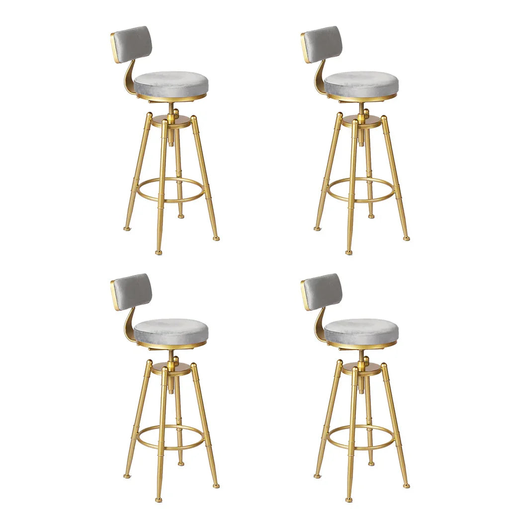 Levede 4x Swivel Bar Stools Kitchen Bar Chair Grey-2018816897059000320