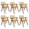 Levede 6x Dining Chair Solid Wood Rattan-2006732729571479552