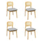 Levede Dining Chair Wood Rattan Armless Natural x4-2006732736697602048