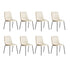 Levede Stackable Dining Chairs Kitchen Beige Set of 8-2006732727428190208