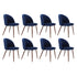 Levede 8x Dining Chairs Seat French Navy-2006732722332110848