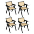 Levede 4x Black Wicker Armchair Dining Chair-1975420360539115520