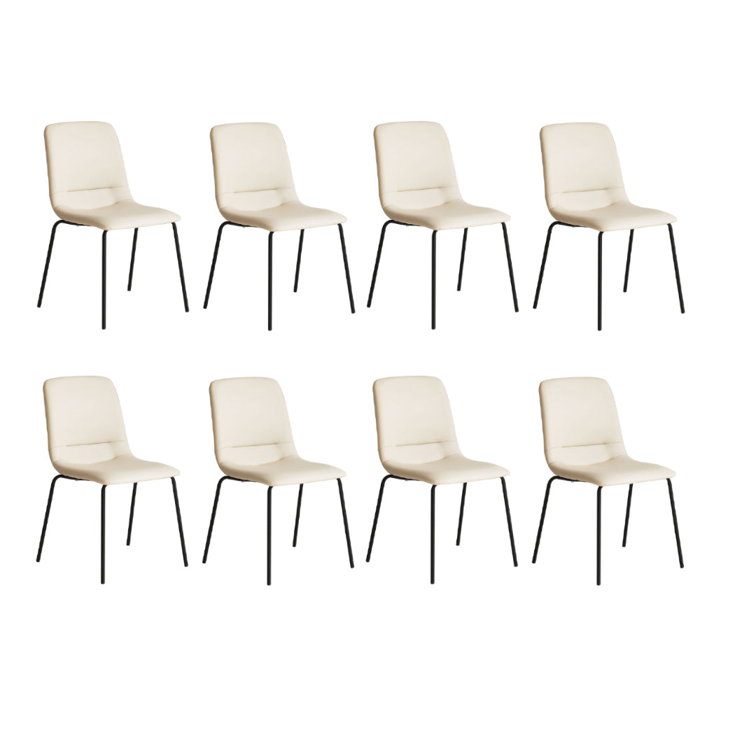 Levede Stackable Dining Chairs Kitchen Beige Set of 8-1973193561876860928
