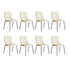 Levede Stackable Dining Chairs Kitchen Beige Set of 8-1973193561876860928