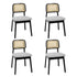 Levede Dining Chair Wood Rattan Armless Black x4-2006732736164925440