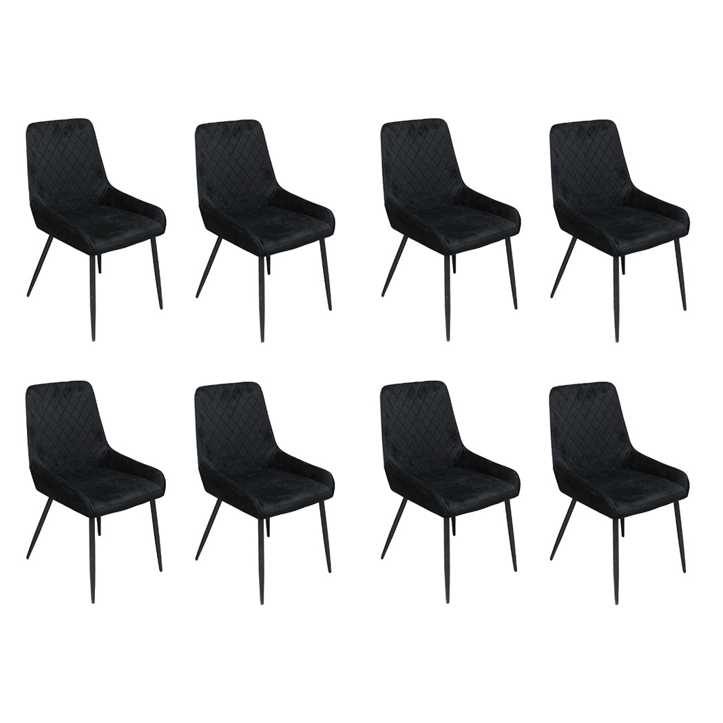 Dining Chairs x 8 Padded Seat Soft Velvet-1950769994770026496