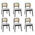 Levede Dining Chair Wood Rattan Armless Black x6-2029387211857858560