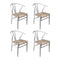 Levede 4x Dining Chairs Wooden Hans White-2006732723045142528