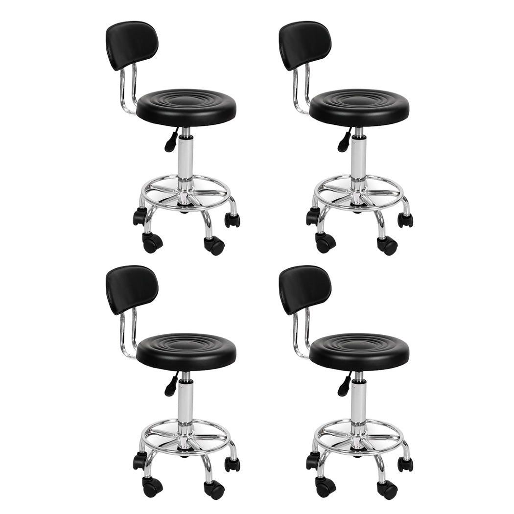 Levede 4x Salon Stool Swivel Bar Stools-2018816851777294336