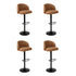 Levede 4x Bar Stool Swivel Gas Lift PU Leather Brown-1975420349789114368
