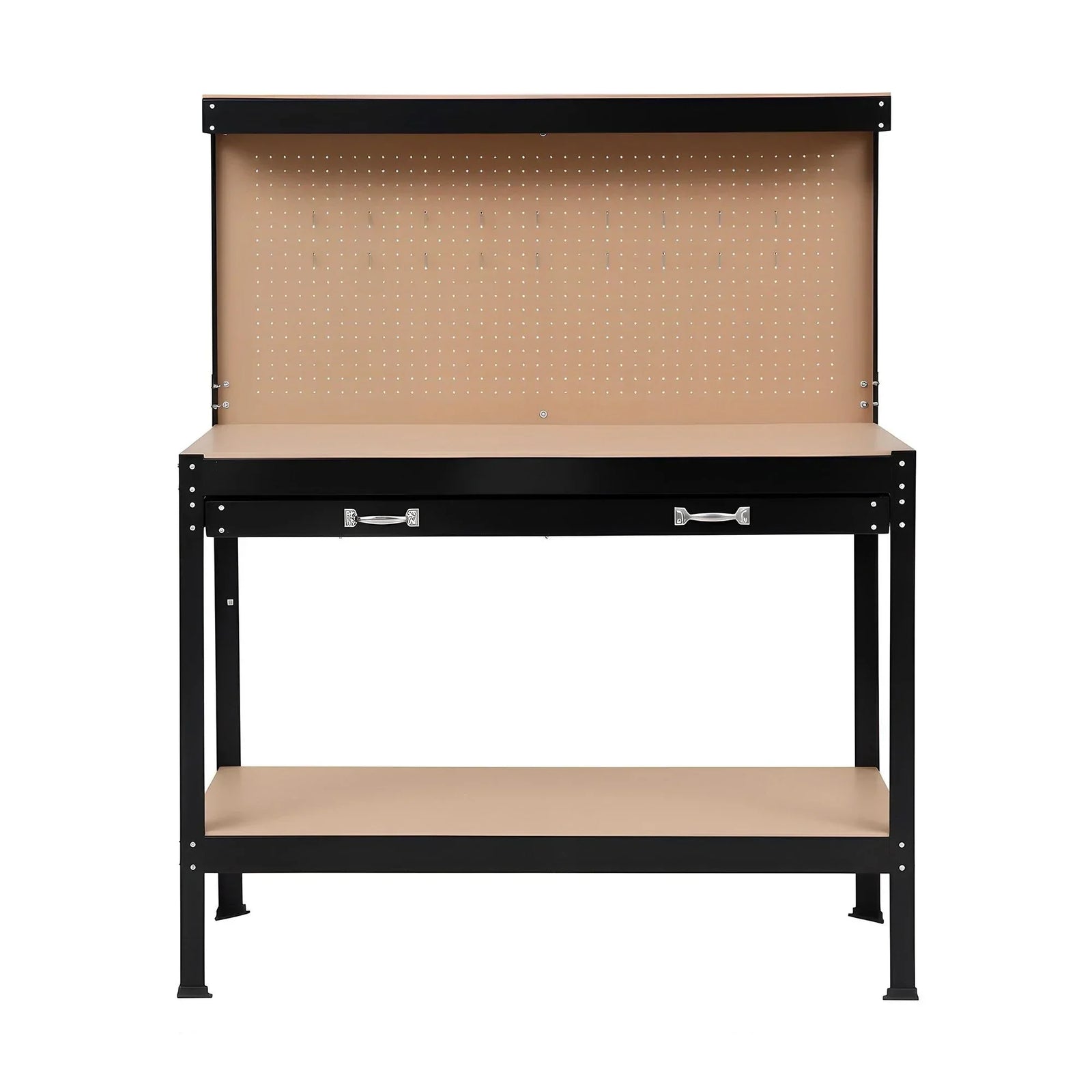 Workbench with Pegboard and Ultra-Wide 120cm Work Table for Garage DIY, 20 Hooks