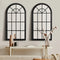 2PC Window Mirror Arched 76x51cm Wooden Black