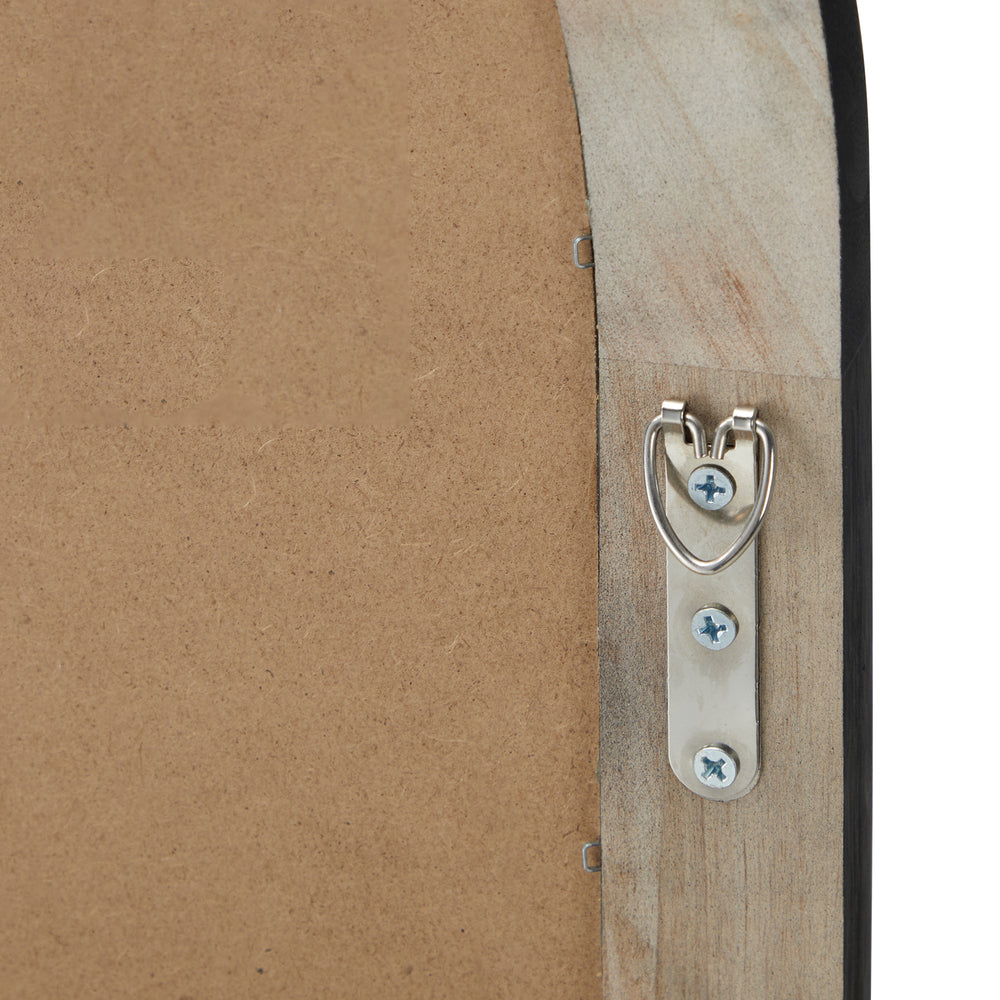 2PC Window Mirror Arched 76x51cm Wooden Black