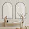 2PCS Arched Wall Mirrors 86x50cm Black Aluminium Frame