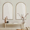 2PCS Arched Wall Mirrors 86x50cm Gold Aluminium Frame