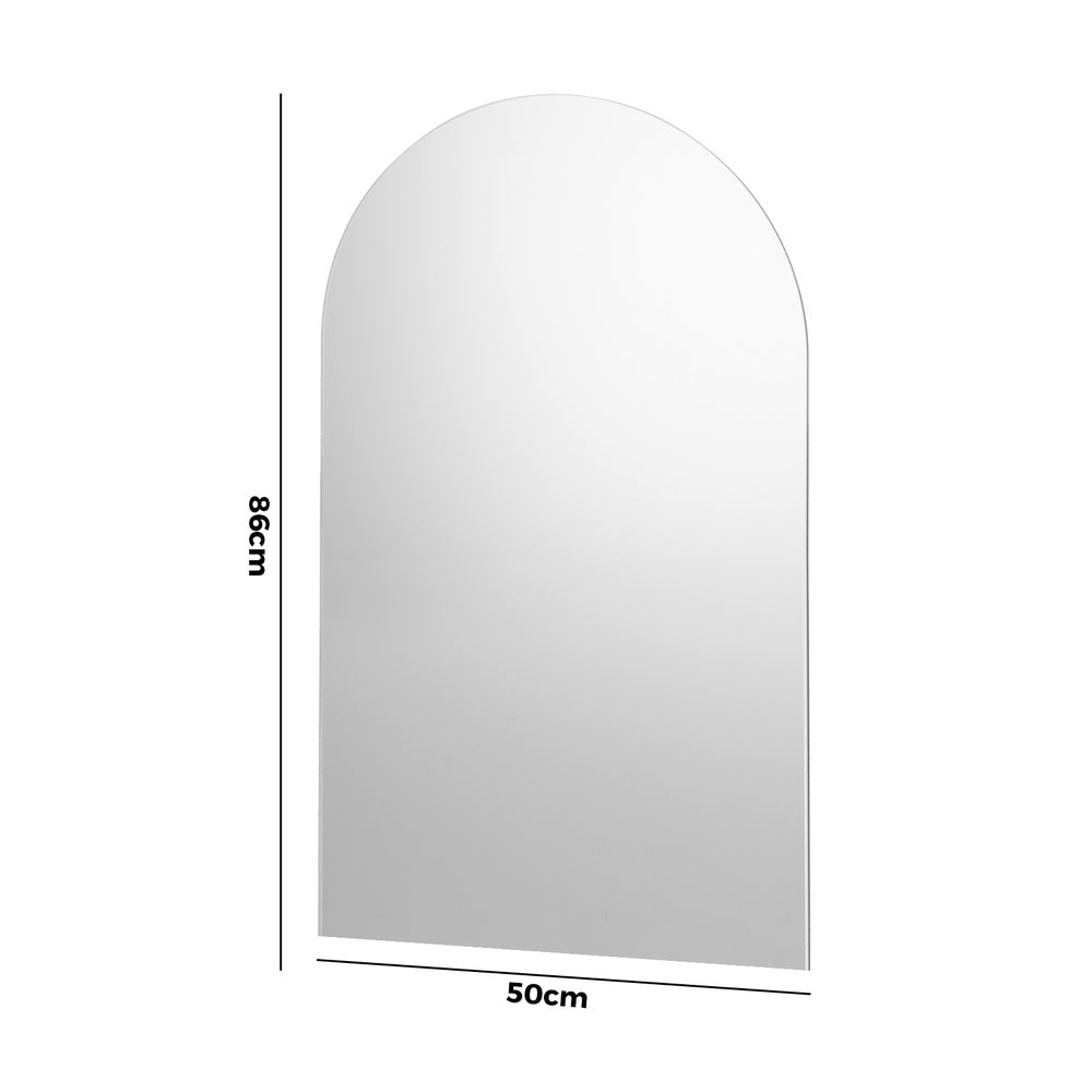 2X Wall Mirrors 86x50cm Arched Bathroom Frameless Mirror