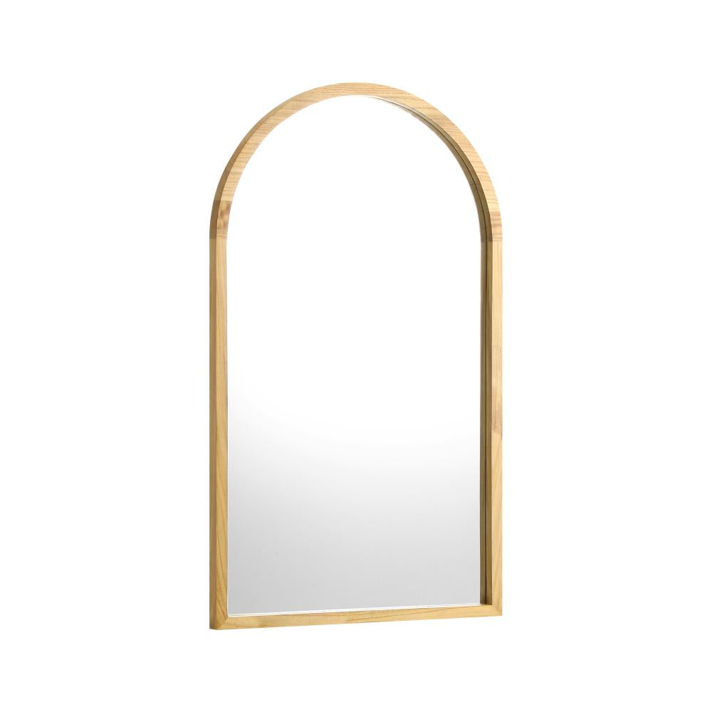 Wall Mounted Mirror Wooden Frame Arched 86 x 50cm