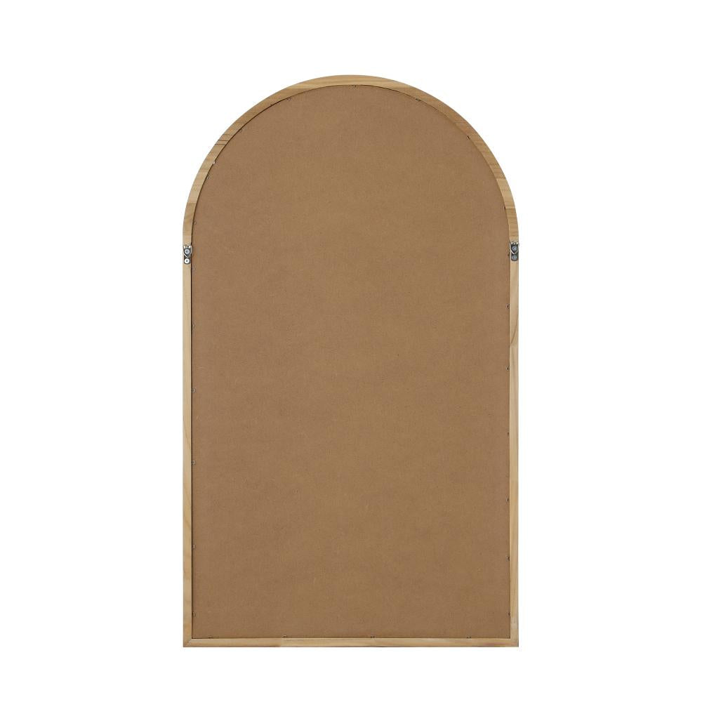 Wall Mounted Mirror Wooden Frame Arched 86 x 50cm