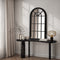 Oikiture Window Mirror Arched Wall Mirror 76x51cm Black