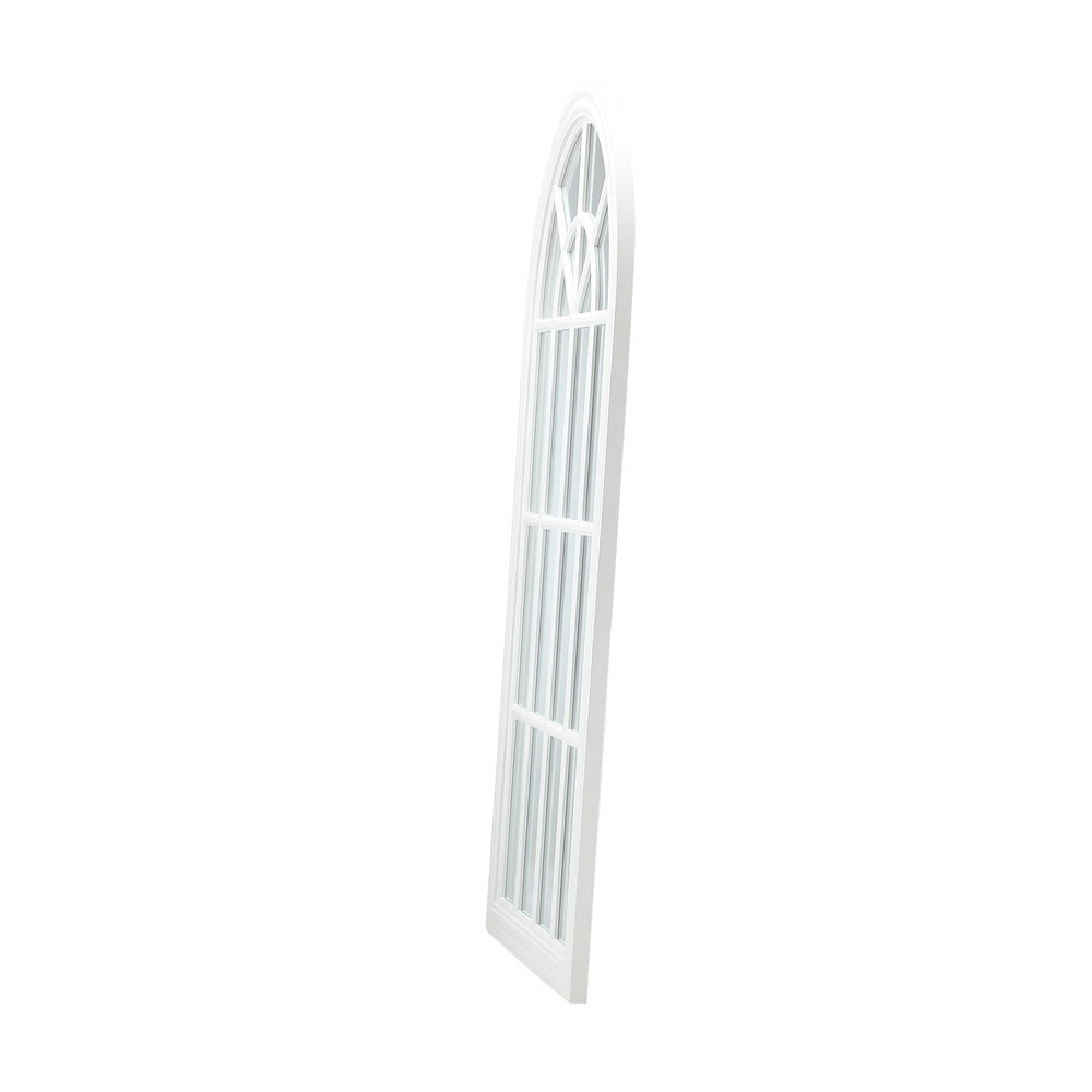 Oikiture Window Mirror Arched Wall Mirrors 76x51cm Wooden White
