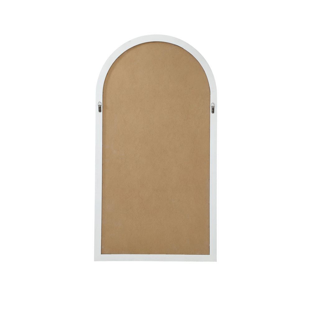 Oikiture 2PC Window Mirror Arched Wall Mirrors 76x51cm Wooden White