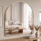 Oikiture 2PC Arched Vanity Mirror Aluminium Frame 100x100cm Gold