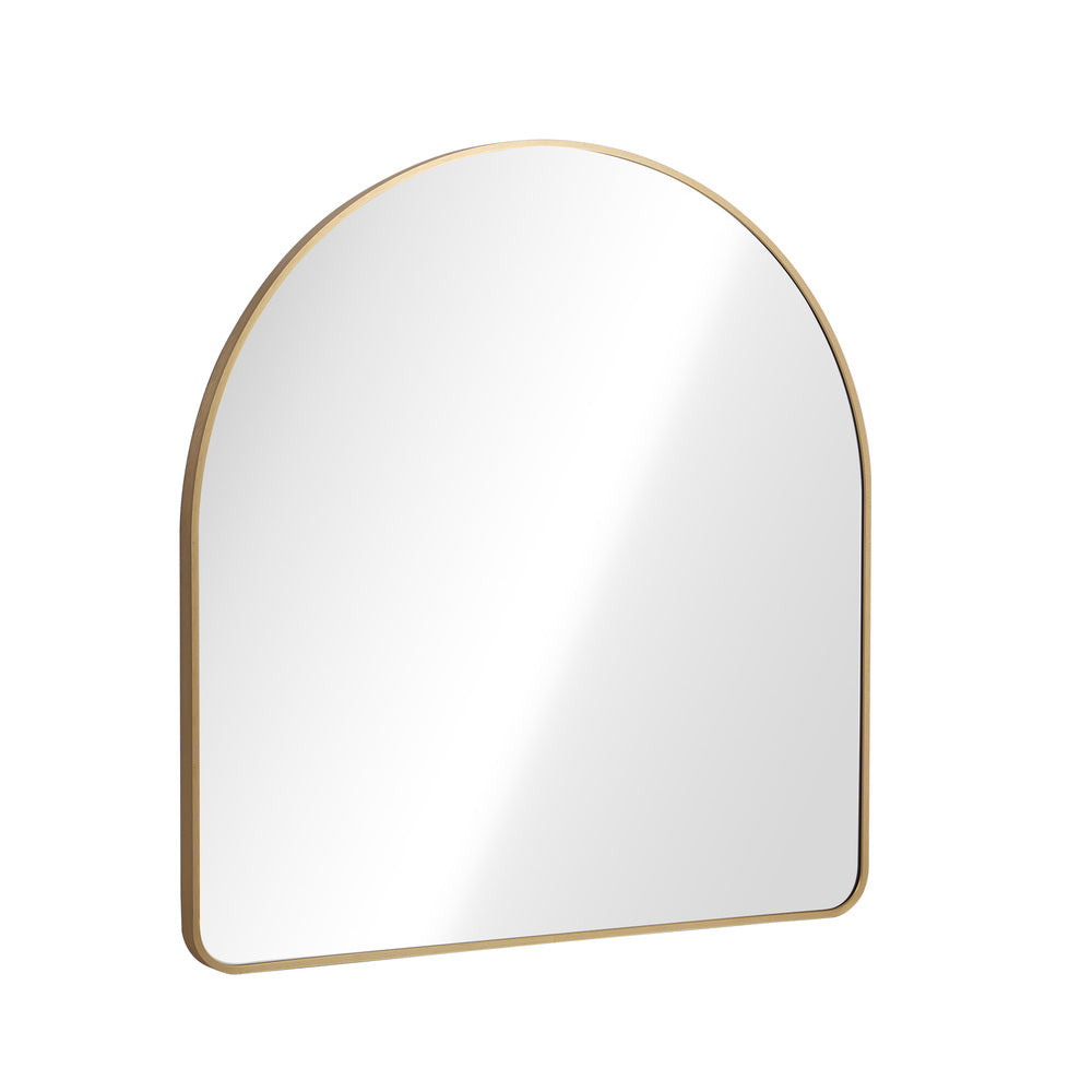 Oikiture 2PC Arched Vanity Mirror Aluminium Frame 100x100cm Gold