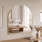 Oikiture 2 Pack Arched Wall Mirrors 85x80cm Gold Aluminium Frame Vanity Bathroom
