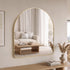 Oikiture 2 Pack Arched Wall Mirrors 85x80cm Gold Aluminium Frame Vanity Bathroom