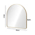 Oikiture 2 Pack Arched Wall Mirrors 85x80cm Gold Aluminium Frame Vanity Bathroom
