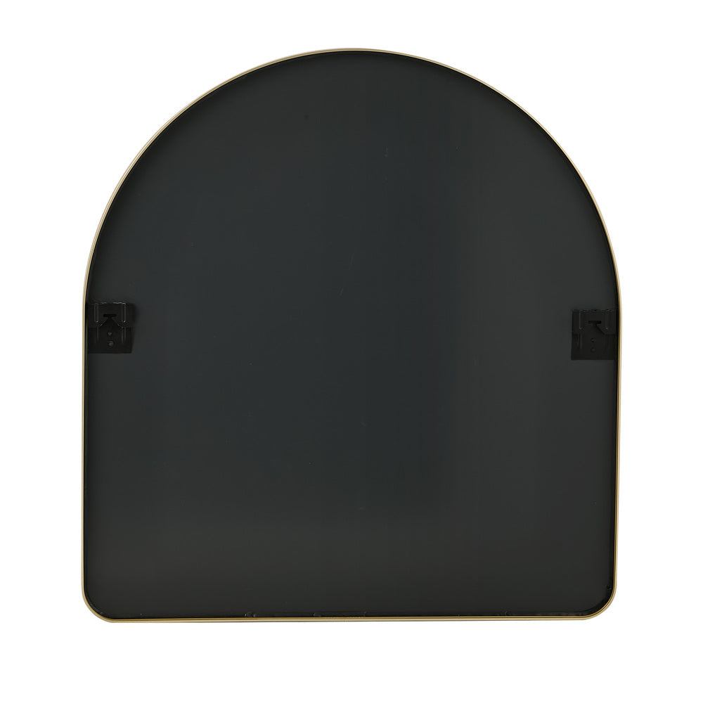 Oikiture 2 Pack Arched Wall Mirrors 85x80cm Gold Aluminium Frame Vanity Bathroom