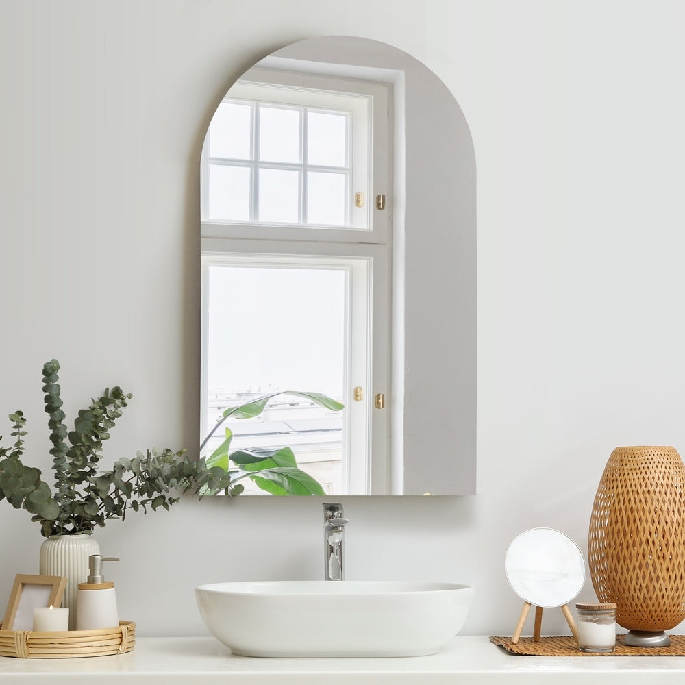 Arched Wall Mirrors 86x50cm Frameless
