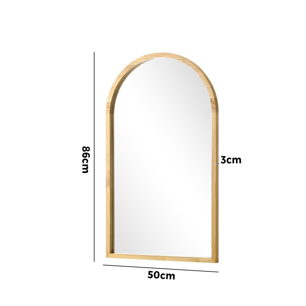 Wall Mirror Wooden Frame Arched 86 x 50cm