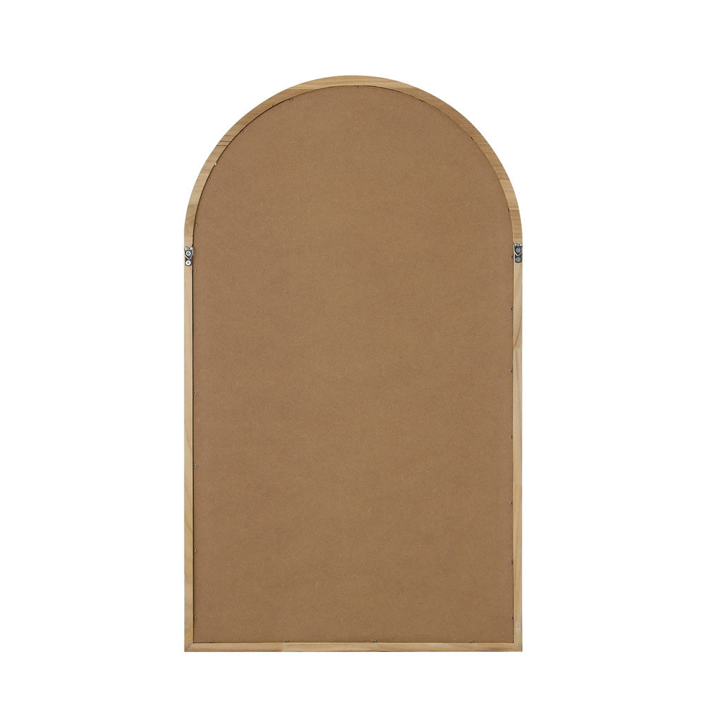 Wall Mirror Wooden Frame Arched 86 x 50cm