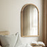 Wall Mirror Wooden Frame Arched 86 x 50cm