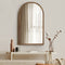 Arched Wall Mirror – Paulownia Wood Frame, 86×50cm, Brown (Set of 2)