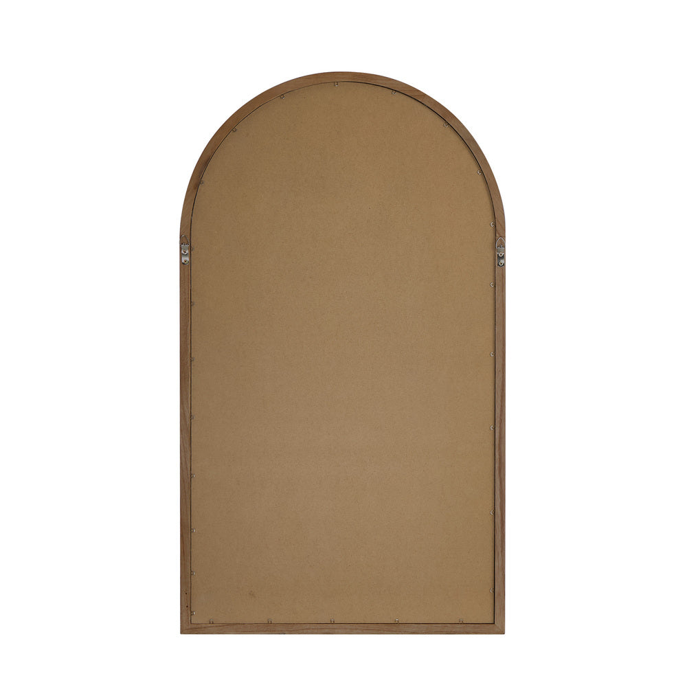 Arched Wall Mirror – Paulownia Wood Frame, 86×50cm, Brown (Set of 2)