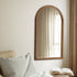 Arched Wall Mirror – Paulownia Wood Frame, 86×50cm, Brown (Set of 2)